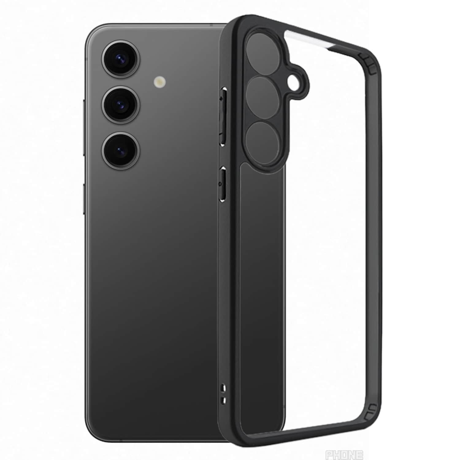 F&uuml;r Samsung Galaxy S25 Plus Frosted TPU + Transparent H&uuml;lle Schwarz 