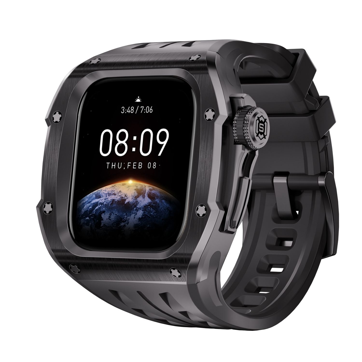 F&uuml;r Apple Watch Series 10 46mm Silikon Armband mit Metall Geh&auml;use Case 