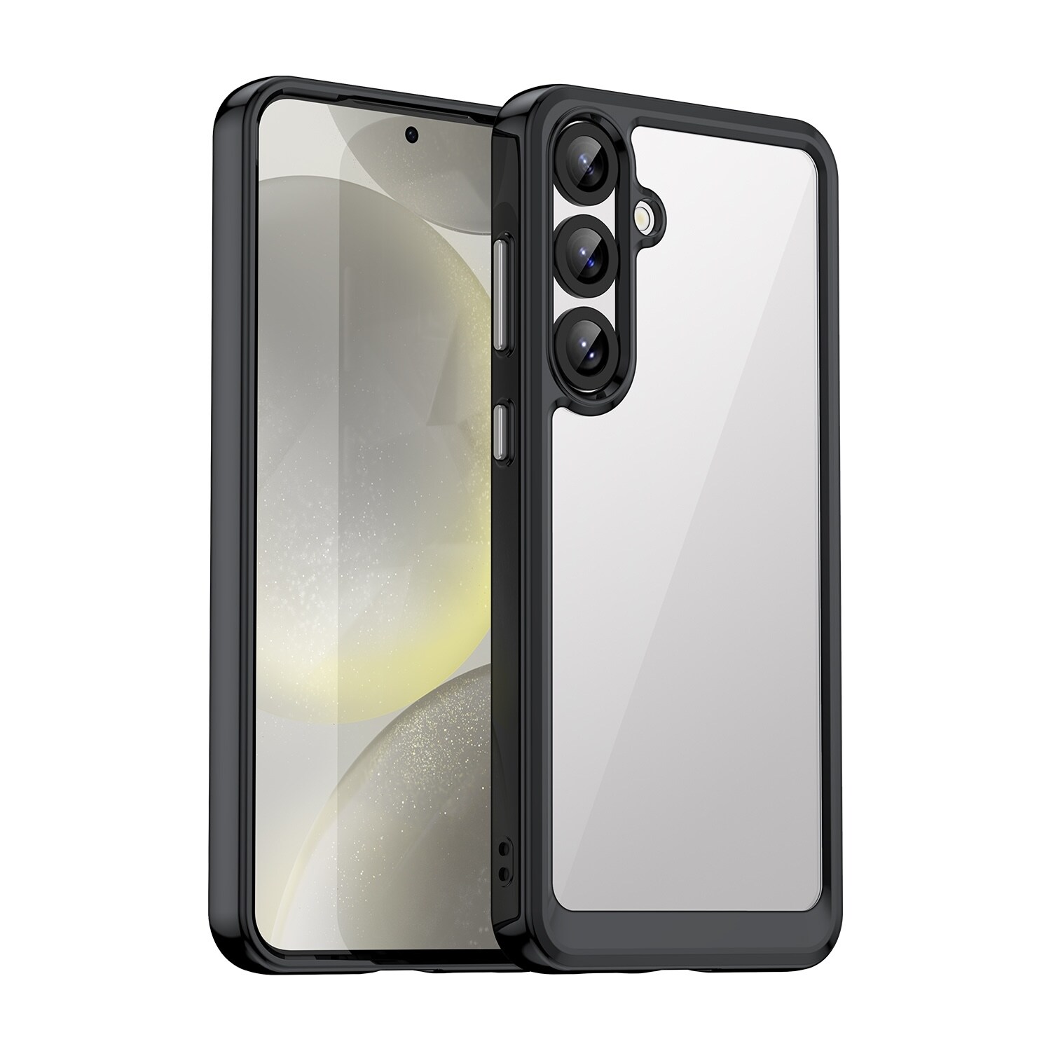 F&uuml;r Samsung Galaxy S25 Plus 5G Colorful TPU Acryl Hybrid H&uuml;lle Schwarz 