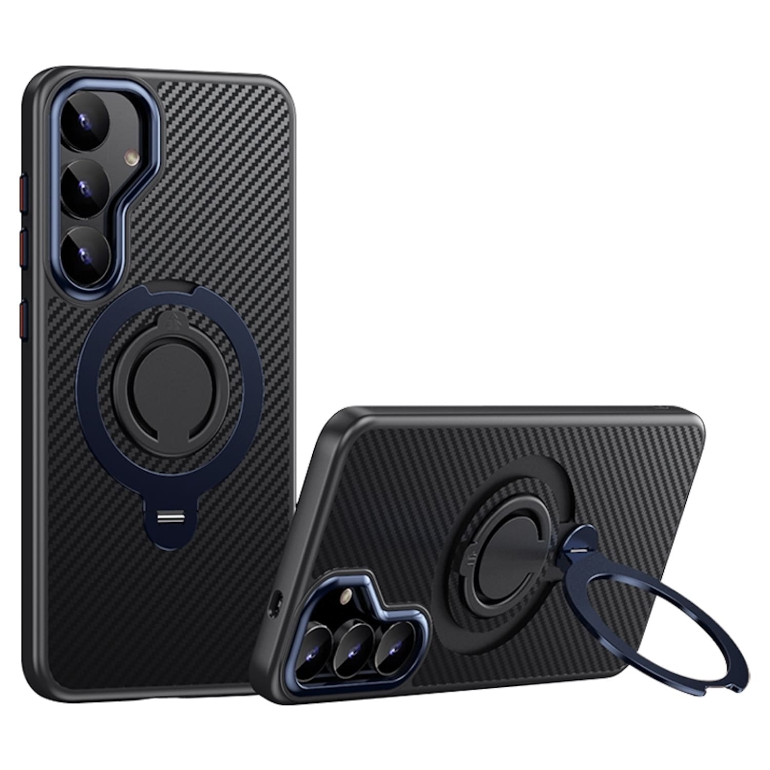 F&uuml;r Samsung Galaxy S25 Plus MagSafe Carbon Design TPU Ringhalter H&uuml;lle 