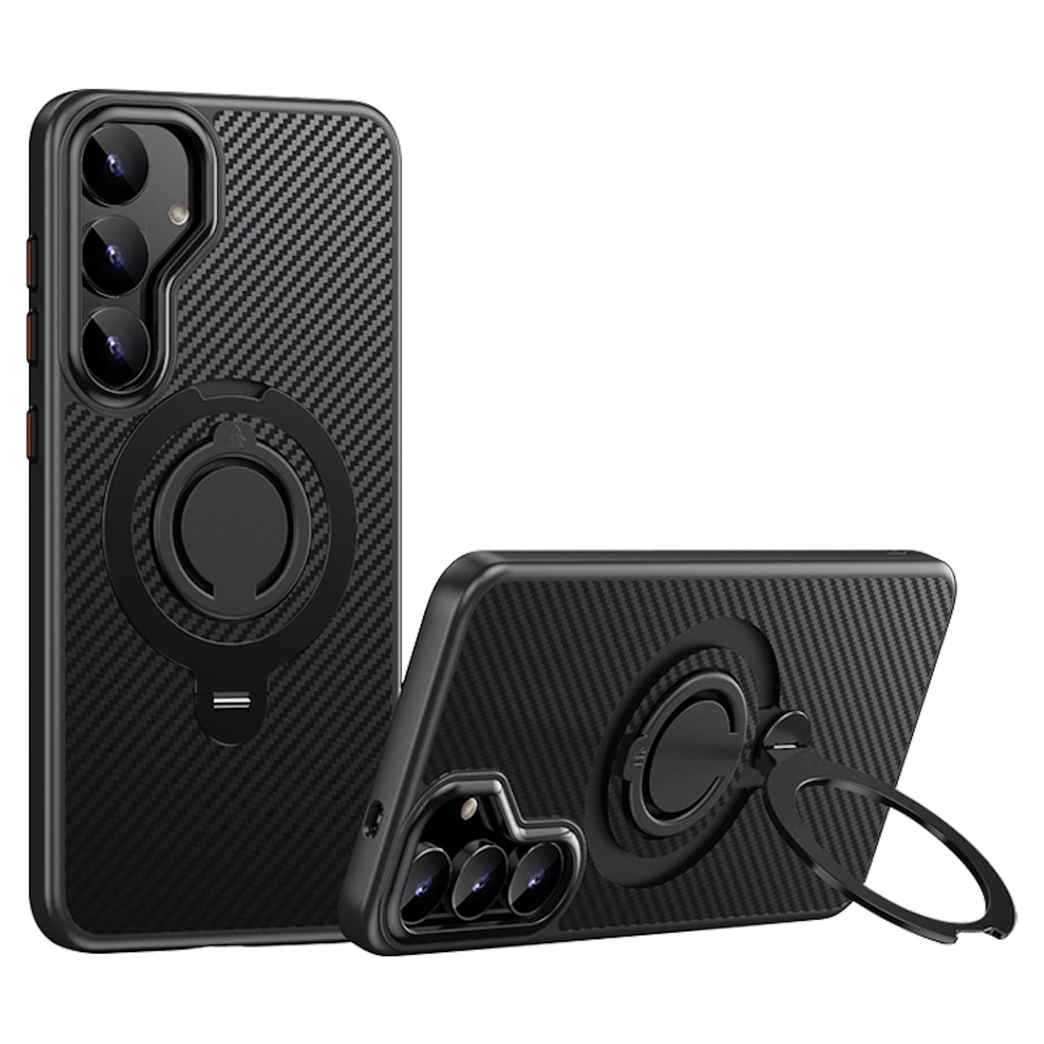 F&uuml;r Samsung Galaxy S25 Plus MagSafe Carbon Design TPU Ringhalter H&uuml;lle 