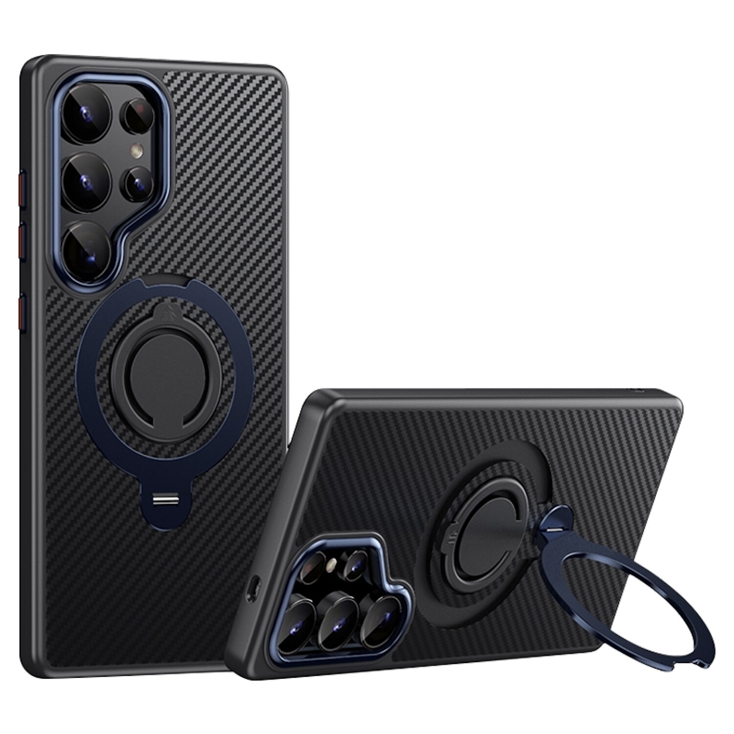 F&uuml;r Samsung Galaxy S25 Ultra MagSafe Carbon Design TPU 360 Ring H&uuml;lle 