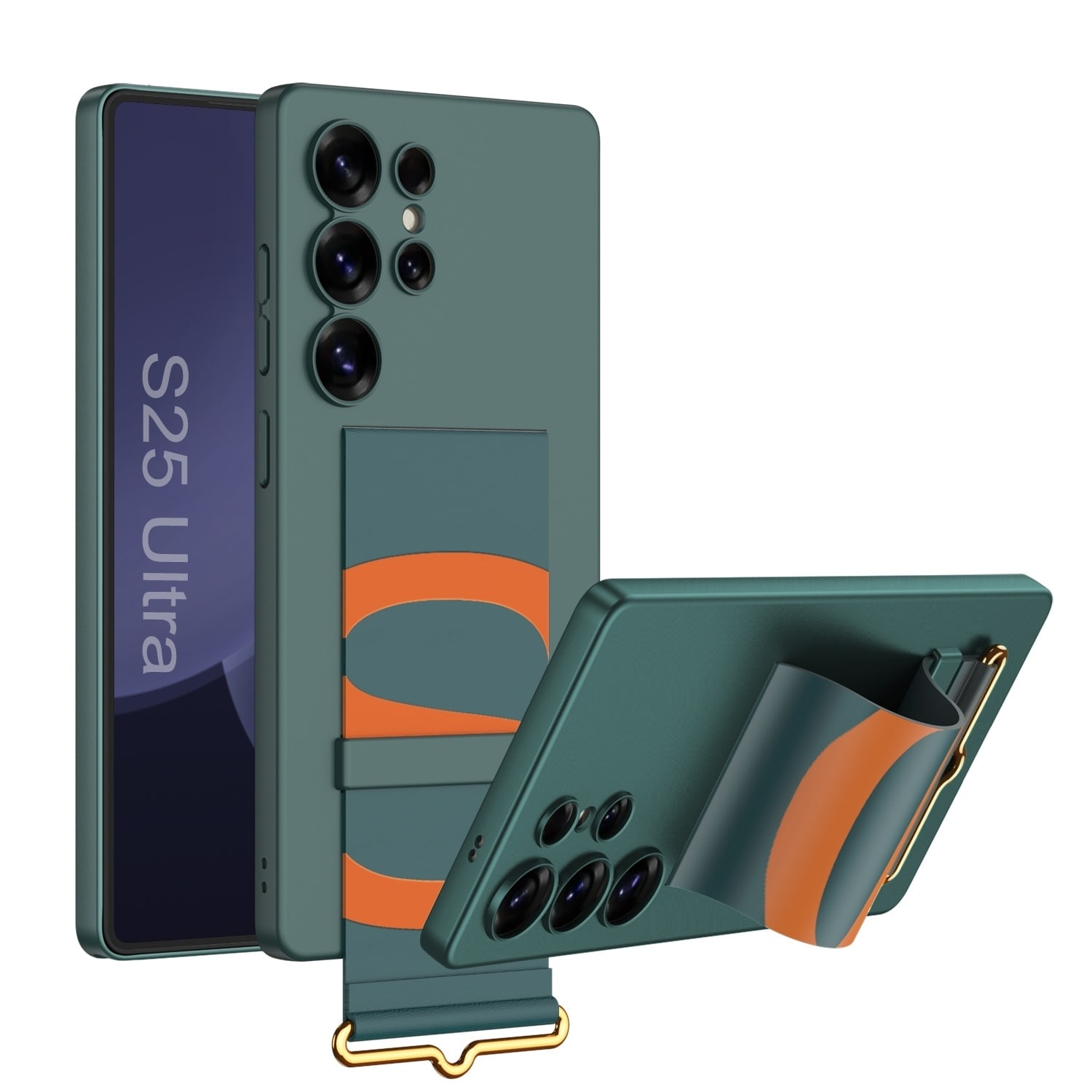 F&uuml;r Samsung Galaxy S25 Ultra GKK Ultra d&uuml;nne H&uuml;lle Armband Halter Gr&uuml;n 