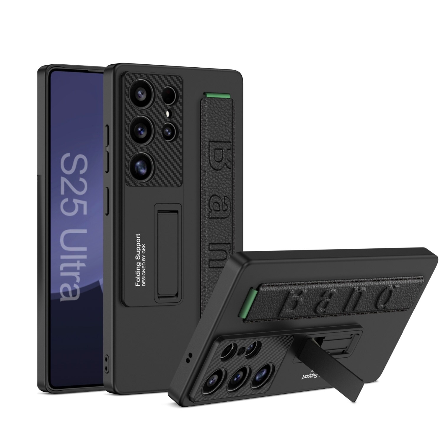 F&uuml;r Samsung Galaxy S25 Ultra GKK d&uuml;nne Armband Halterung H&uuml;lle Schwarz 