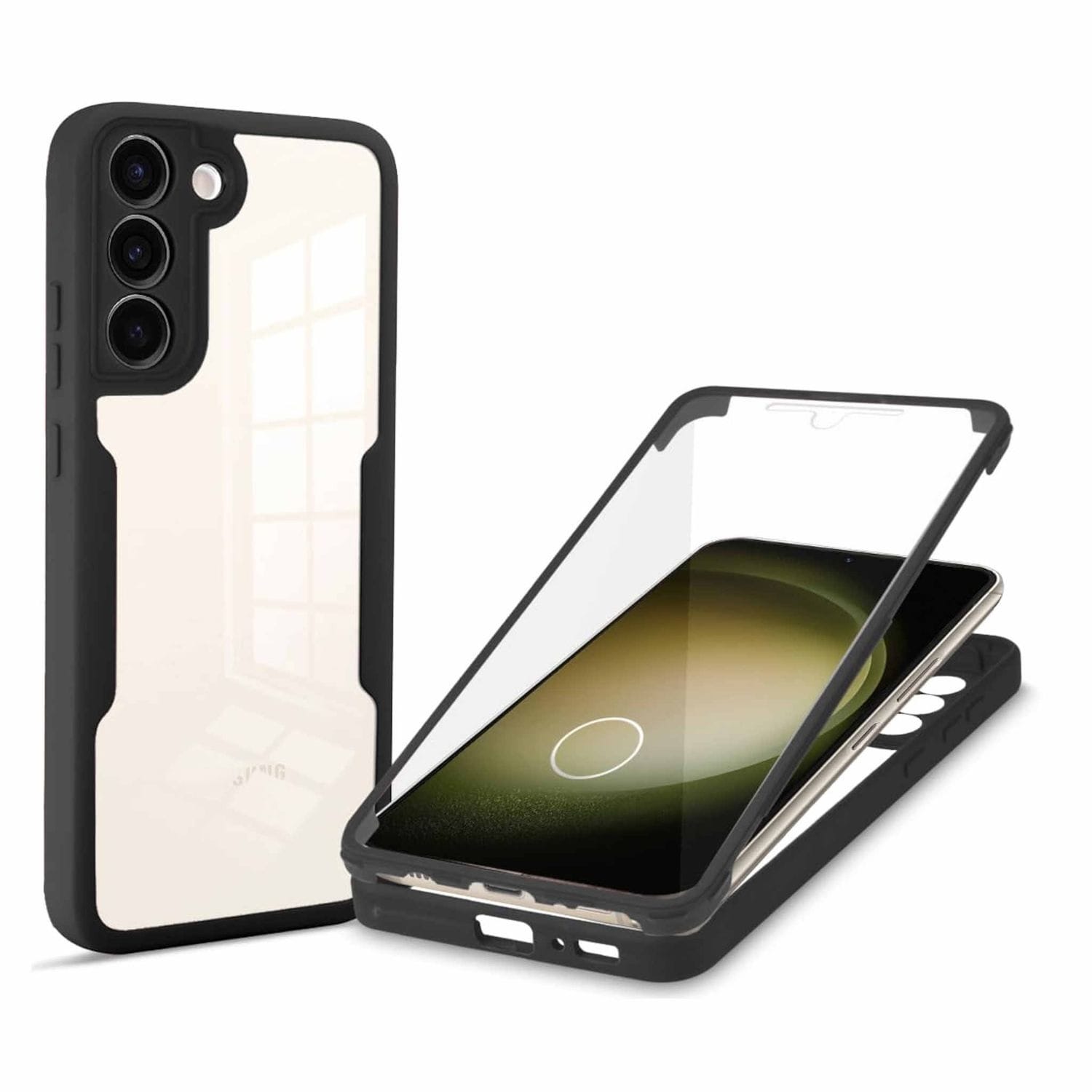 F&uuml;r Samsung Galaxy S25 Plus Full Cover 360 Acrylic TPU H&uuml;lle Schwarz 