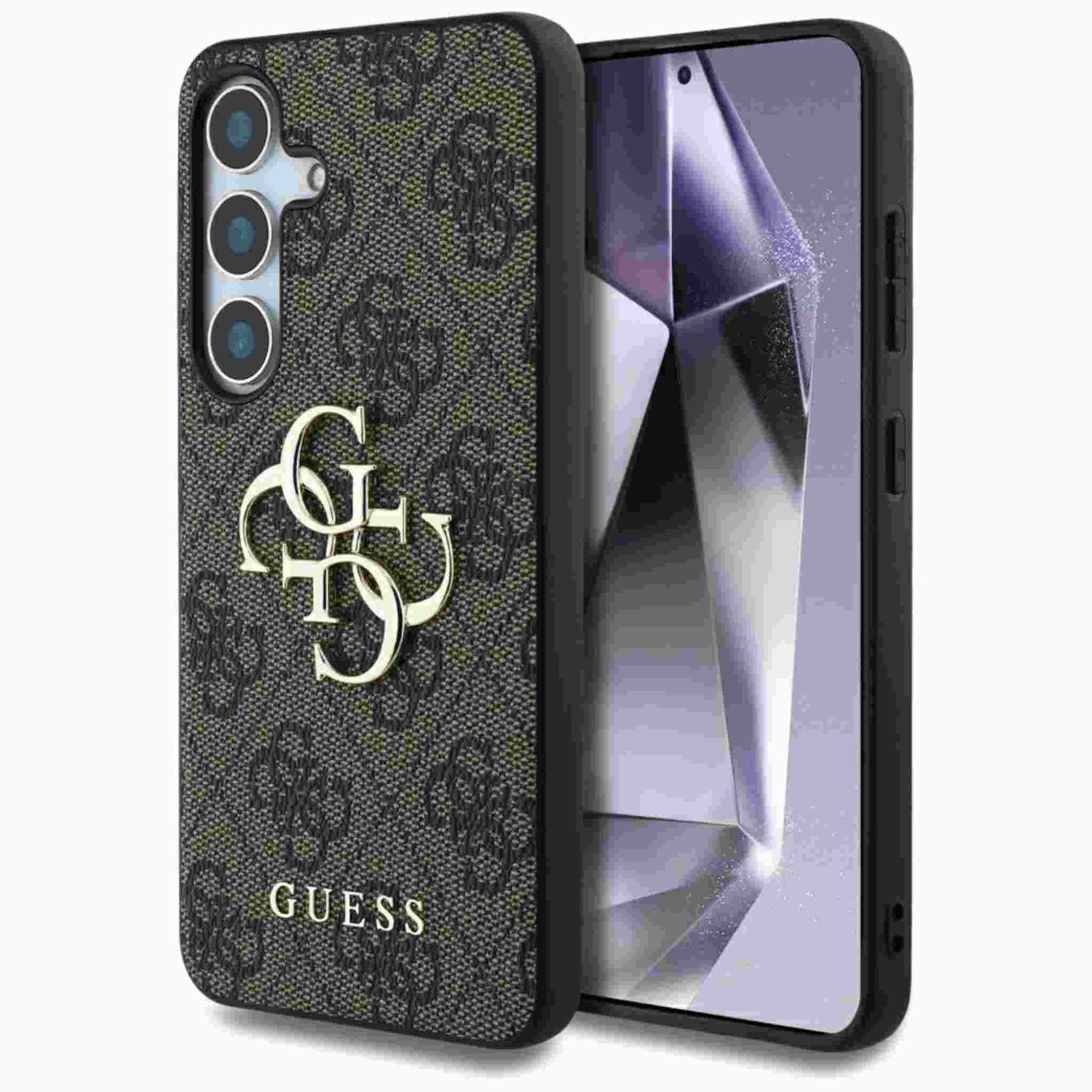Guess Samsung Galaxy S25 Schutzh&uuml;lle Cover Big 4G Logo Classic Braun 