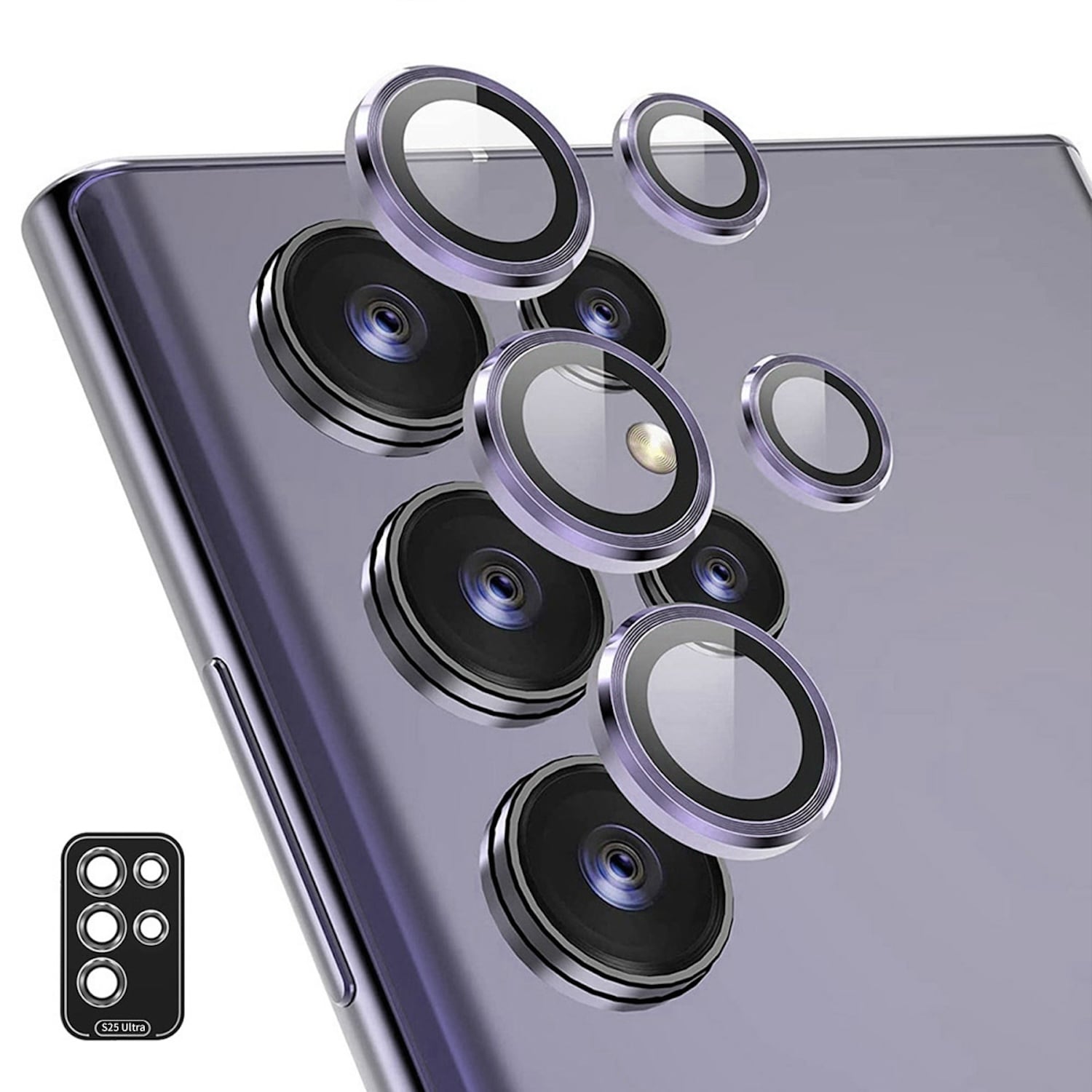 + Ring f&uuml;r Linse Samsung Galaxy S25 Ultra 5G Aluminium H9 robust Lila 