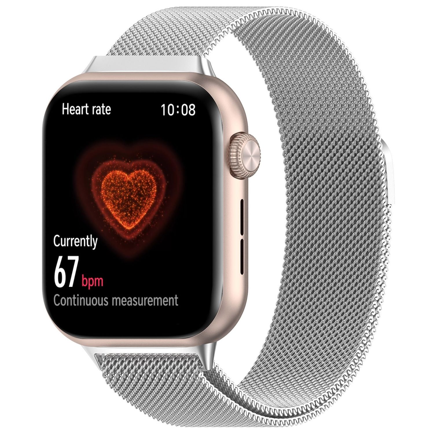 F&uuml;r Honor Watch 5 Metall Milan Mesh Magnetverschluss Armband Silber 