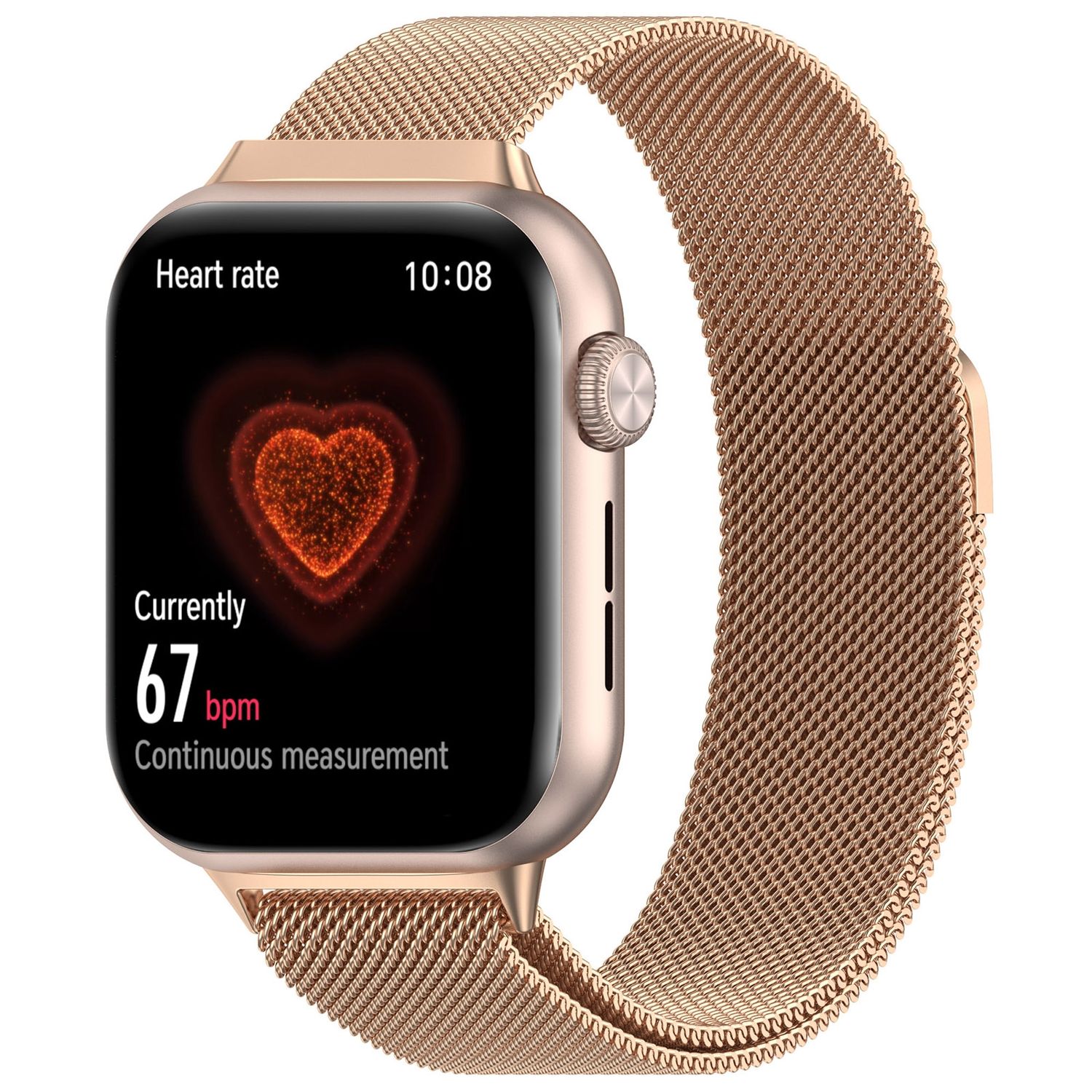 F&uuml;r Honor Watch 5 Metall Milan Mesh Magnetverschluss Armband Rose Gold 