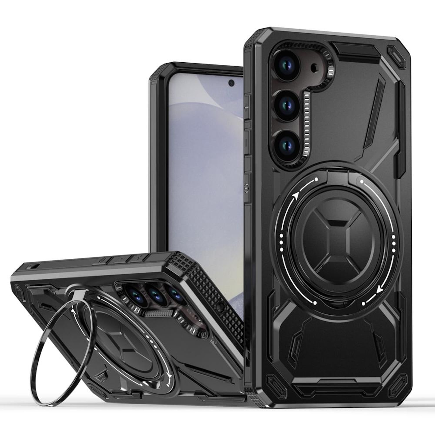 F&uuml;r Samsung Galaxy S25 5G Armor II MagSafe Magnet Ring H&uuml;lle Schwarz 