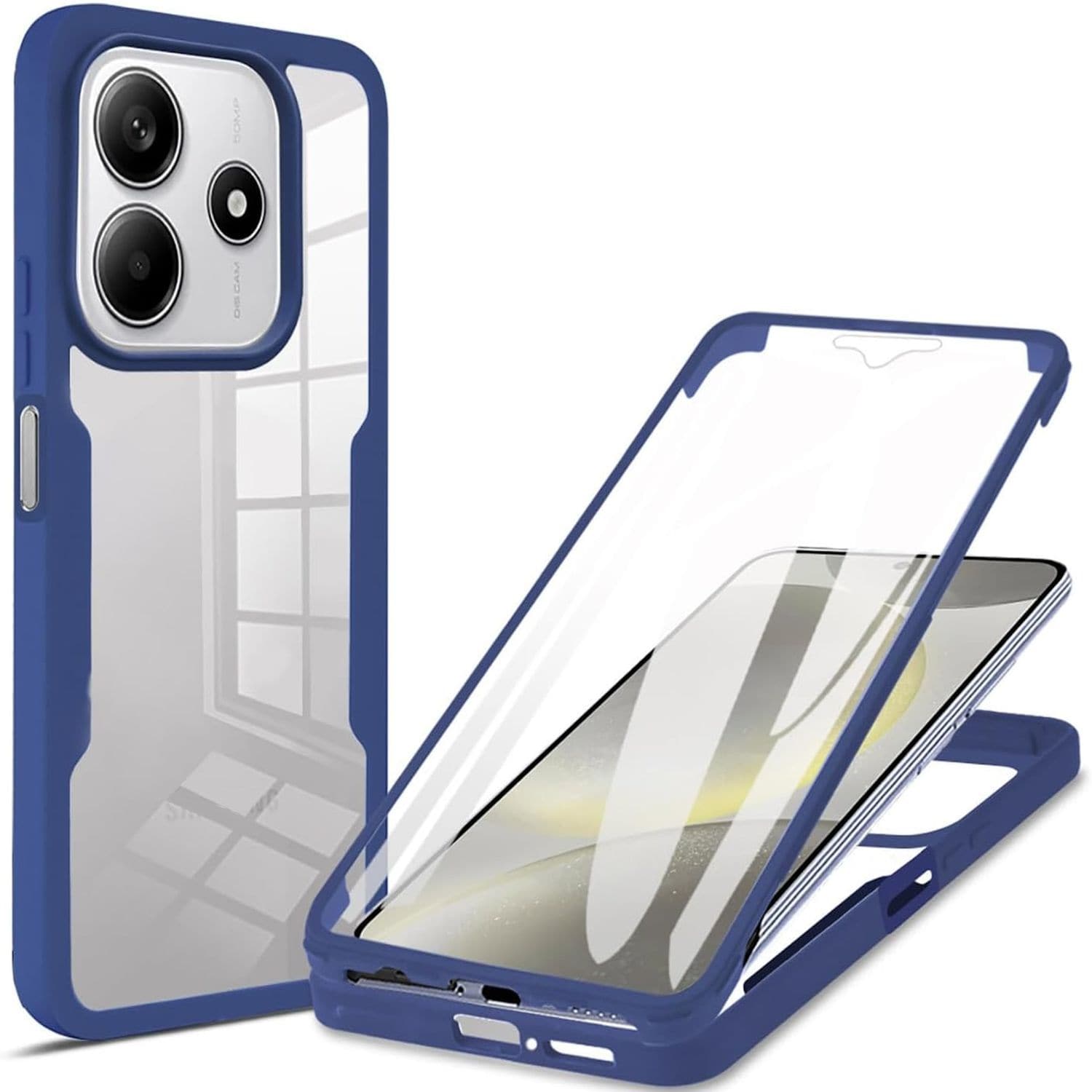 F&uuml;r Xiaomi Redmi Note 14 5G Full 360 Acrylic Hybrid TPU H&uuml;lle D- Blau 