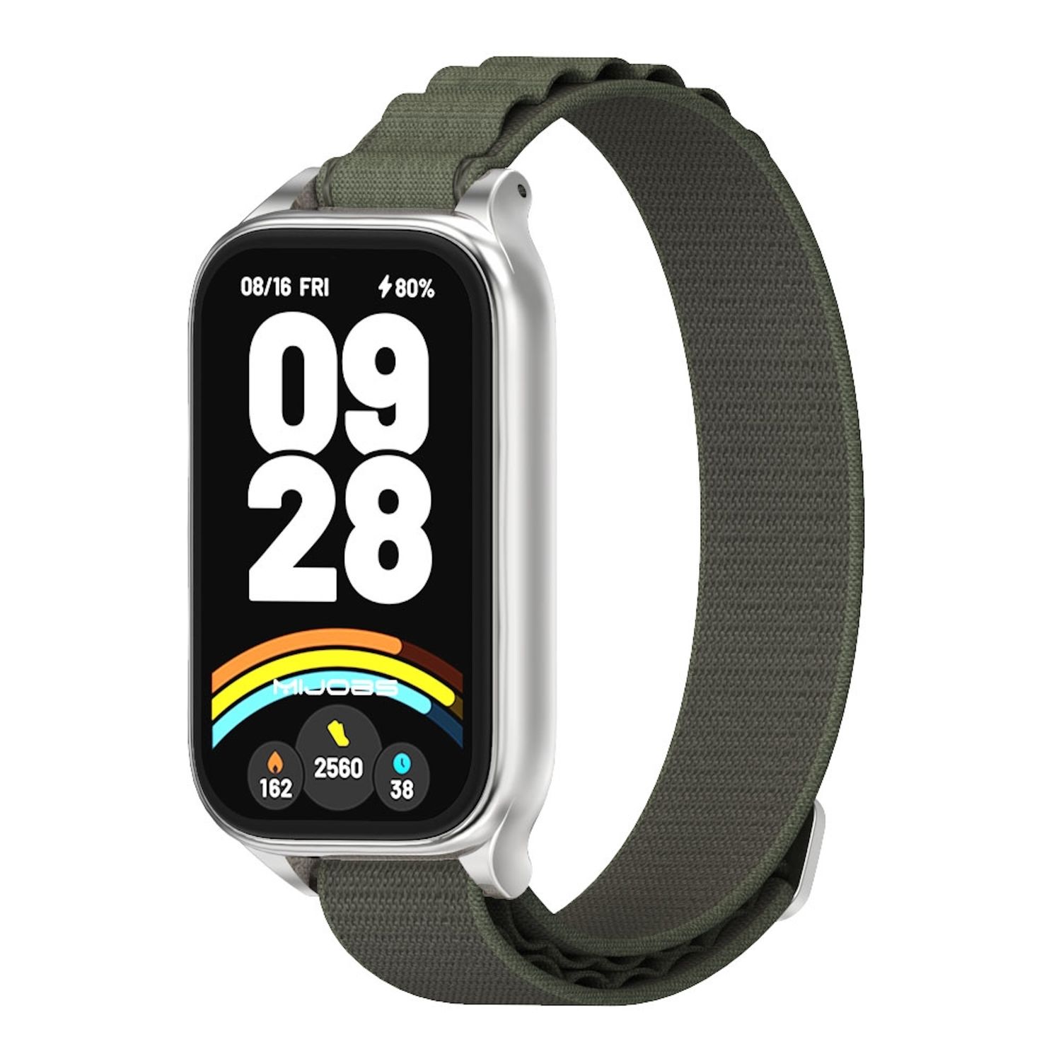 F&uuml;r Xiaomi Smart Band 9 Active / Redmi Band 3 Nylon Band Metallrahmen 