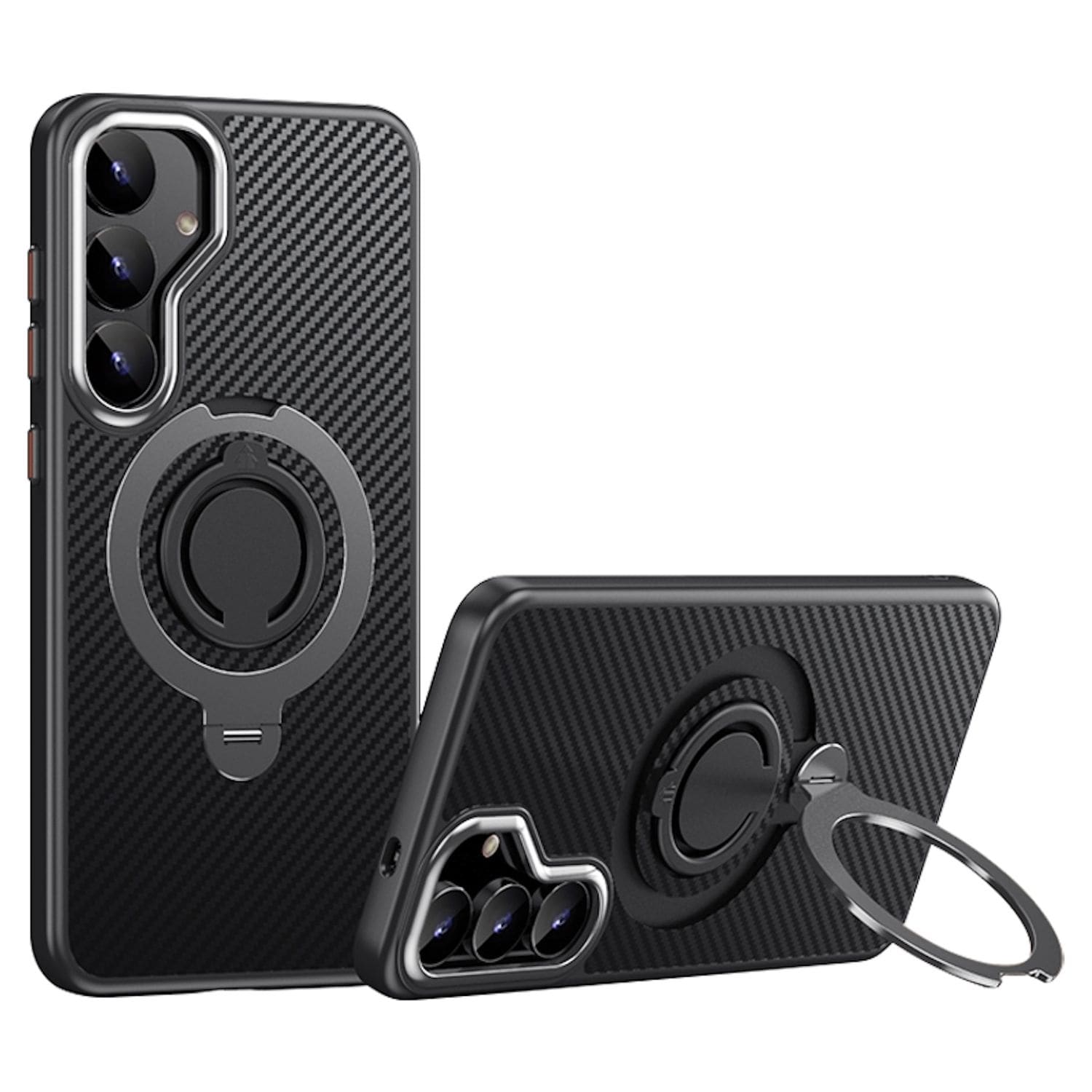 F&uuml;r Samsung Galaxy S25 MagSafe Carbon Design TPU Ring Schutz H&uuml;lle 