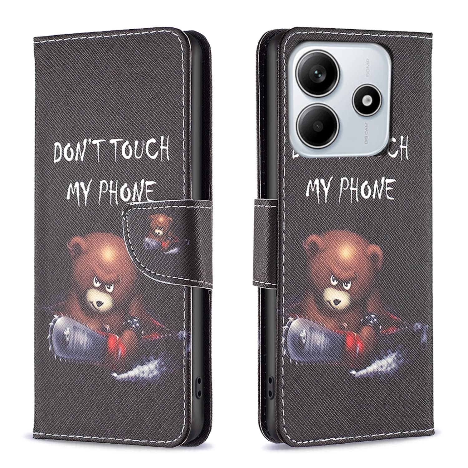 F&uuml;r Xiaomi Redmi Note 14 5G Kunstleder Book Wallet Design Tasche H&uuml;lle 