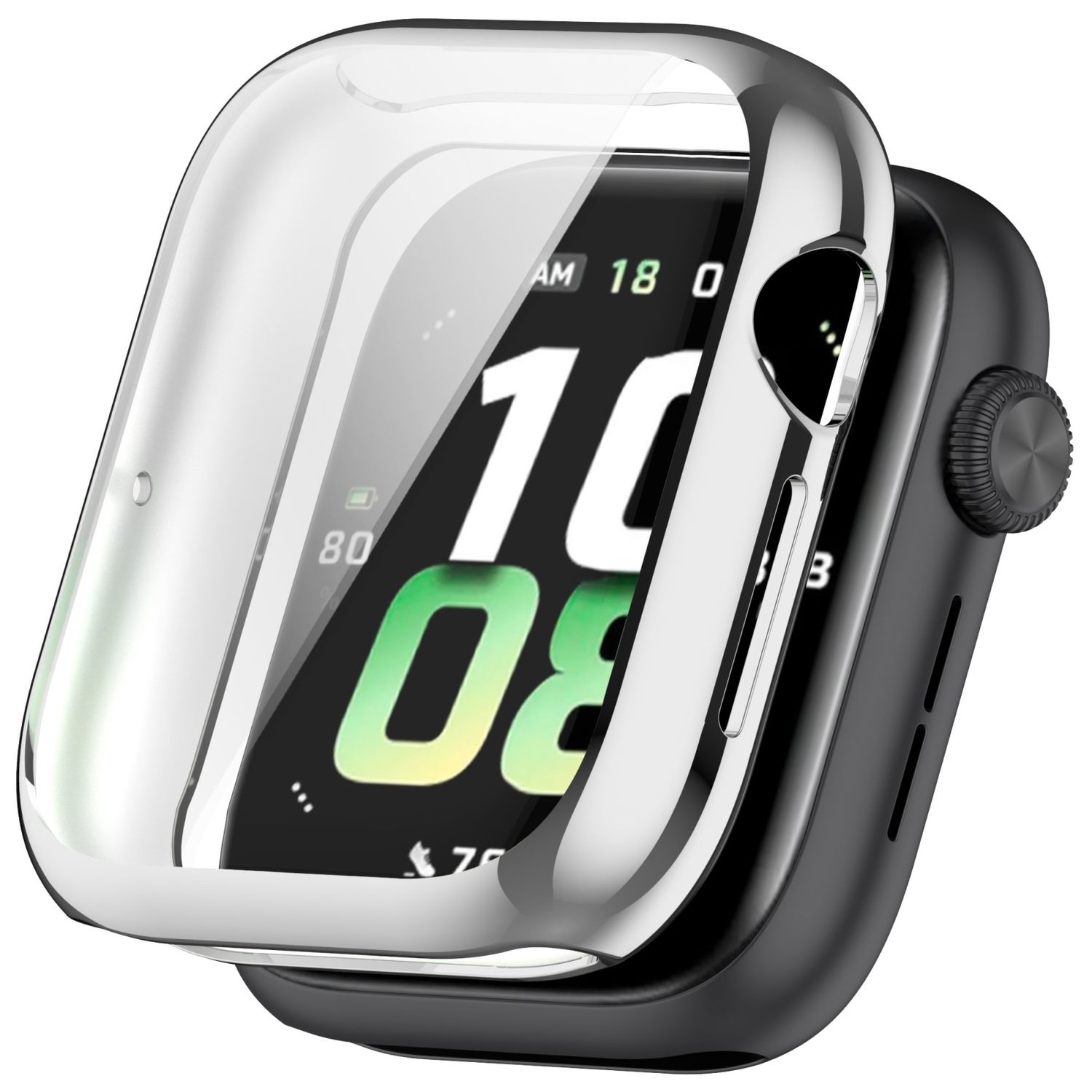 F&uuml;r Honor Watch 5 Electroplated Full Cover TPU Schutz H&uuml;lle Silber 