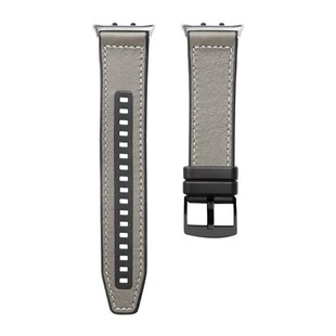 Für Honor Watch 5 Hochwertiges Leder Hybrid Silikon Arm Band Grau 
