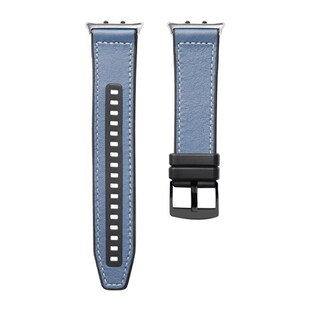 Für Honor Watch 5 Hochwertiges Leder Hybrid Silikon Arm Band Blau 