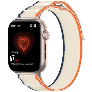 Für Honor Watch 5 Elastisches Nylon Klettverschluss Arm Band Weiß 