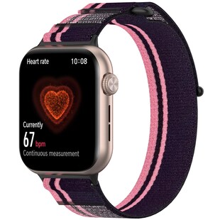 Für Honor Watch 5 Elastisches Nylon Klettverschluss Arm Band Lila 