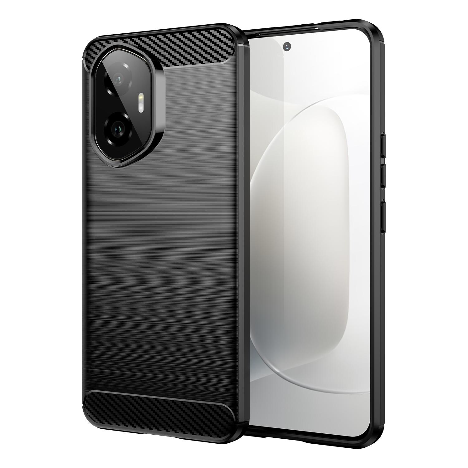 F&uuml;r Honor 300 Carbon Brushed Design Textur TPU Handy H&uuml;lle Schwarz 