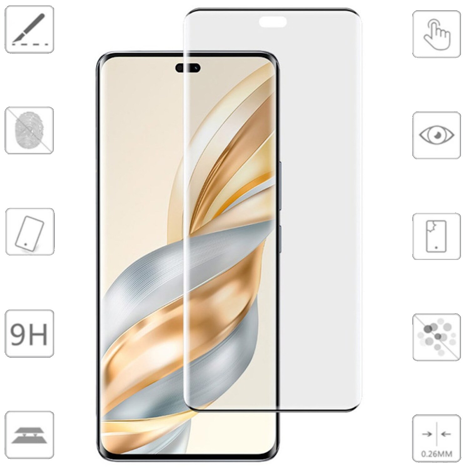 F&uuml;r Honor Magic 7 Lite / X9c 4D Full Curved LCD Hart Glas Folie Schutz 