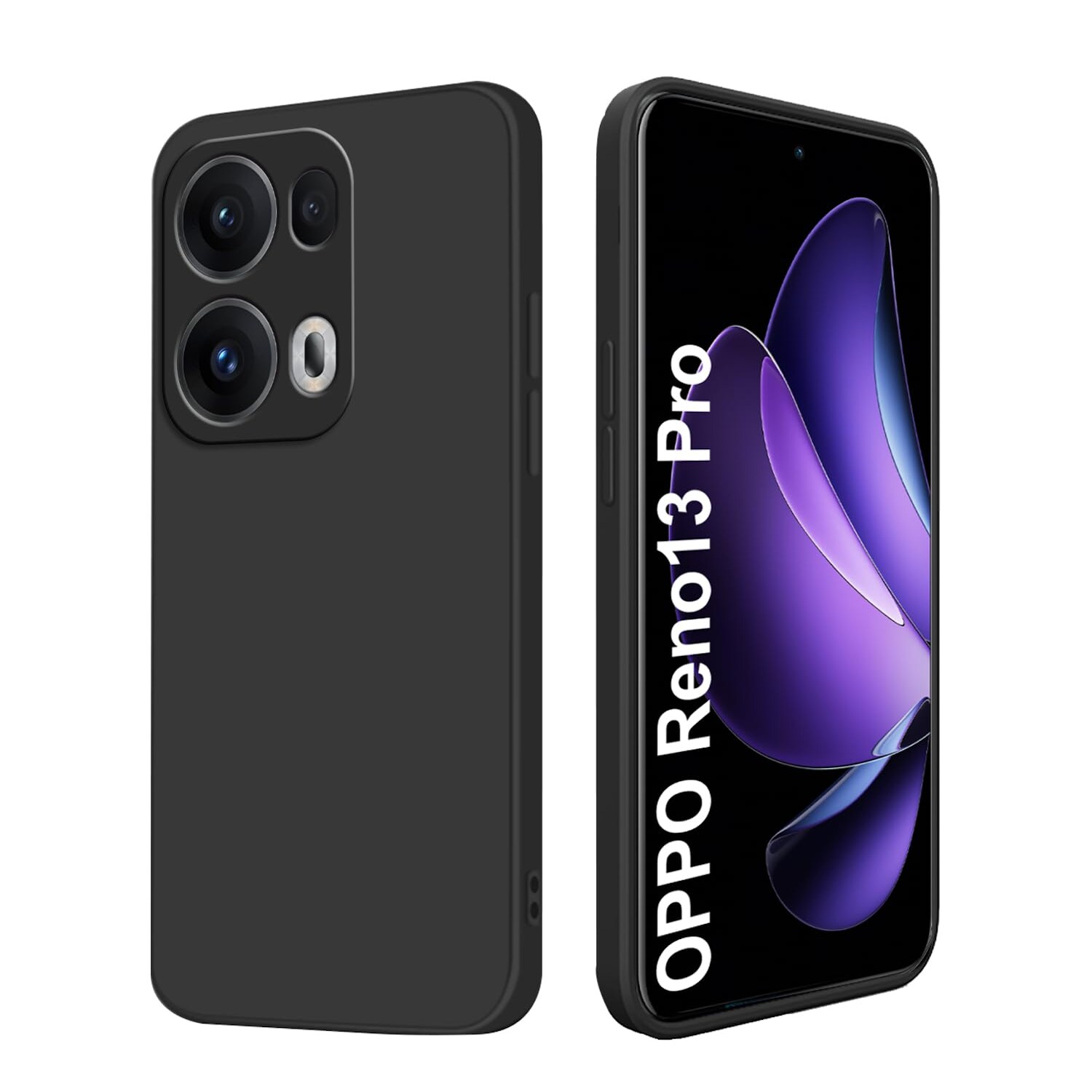 F&uuml;r Oppo Reno 13 Pro 5G Silikon TPU Schutz Handy H&uuml;lle Cover Schwarz 
