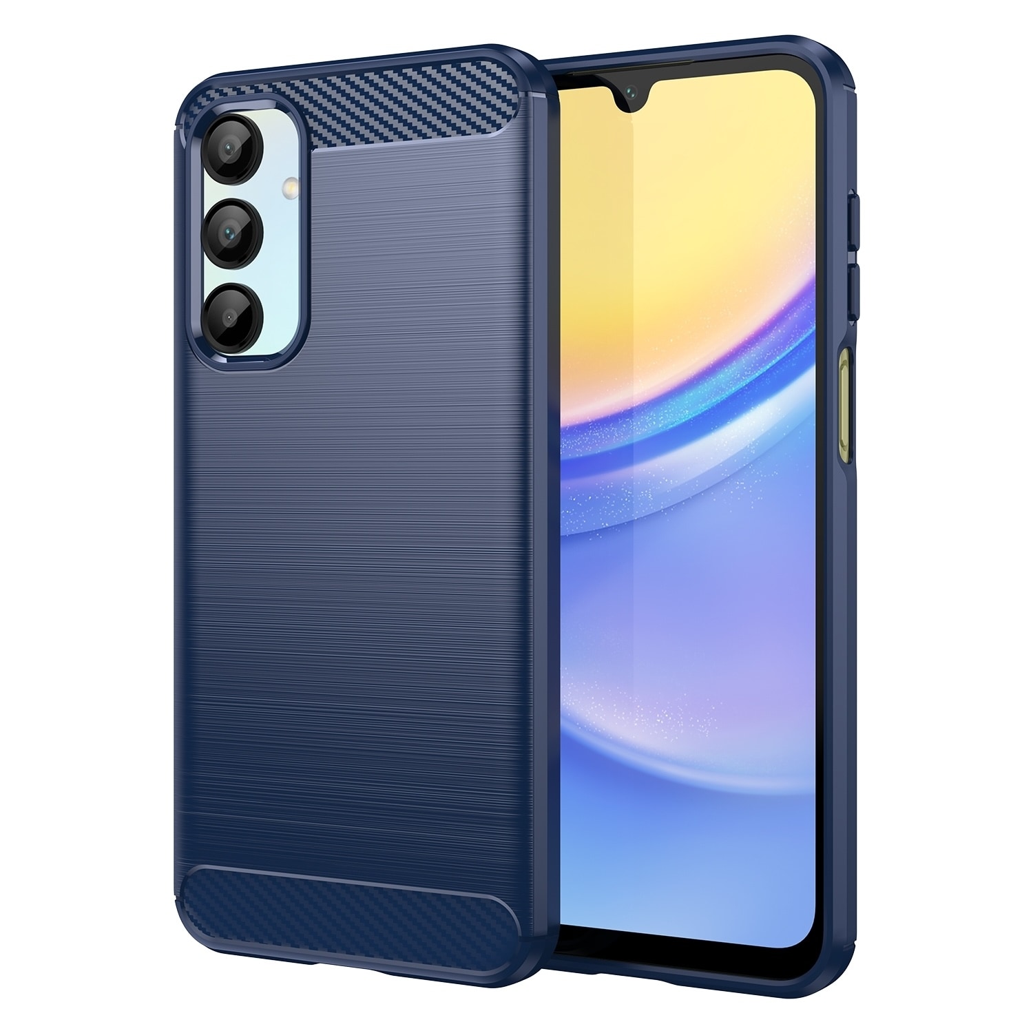 F&uuml;r Samsung Galaxy A56 / A36 Carbon Brushed Design TPU H&uuml;lle Case Blau 