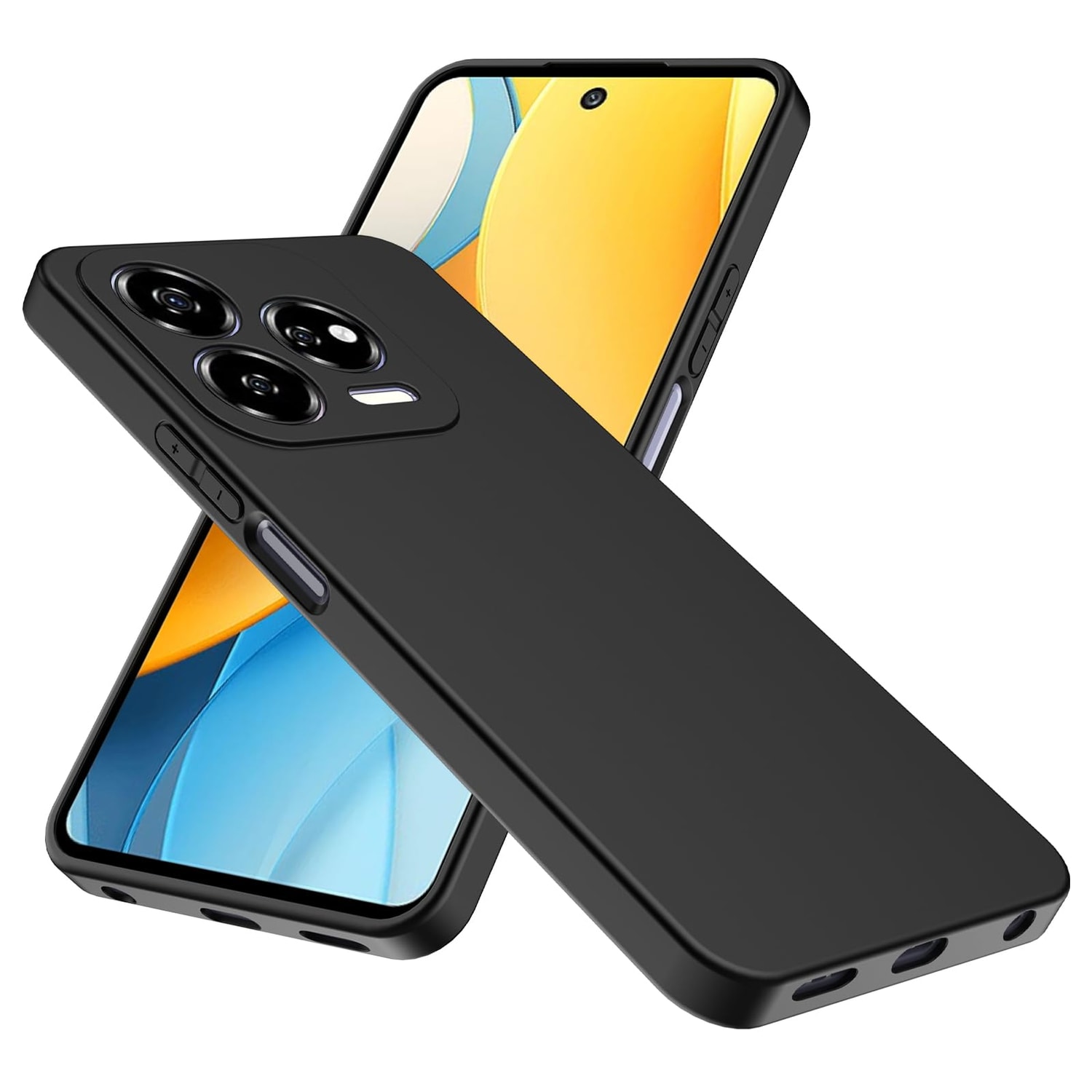 F&uuml;r ZTE Blade V70 Vita Silikon TPU Schutz Handy H&uuml;lle Cover Schwarz 