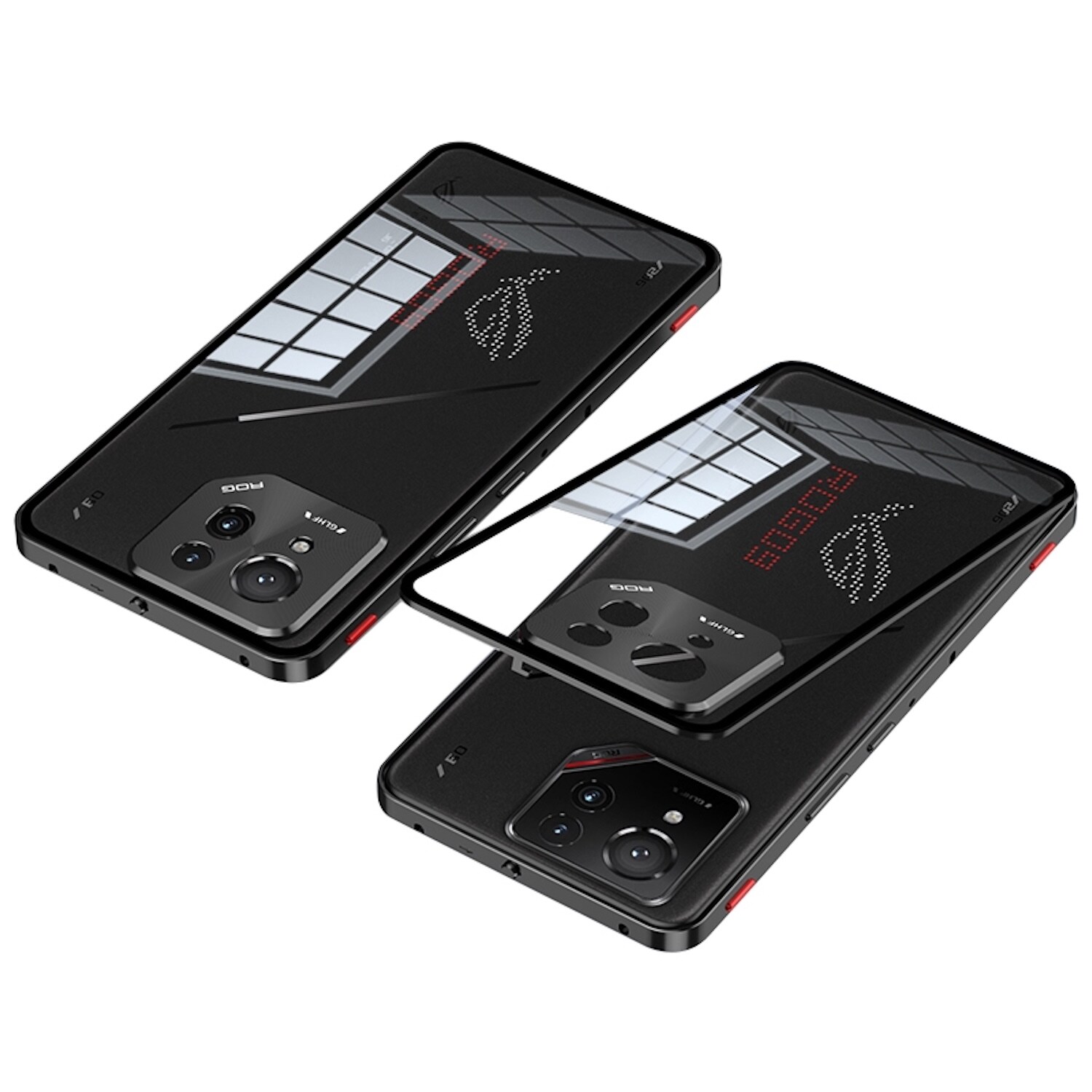 F&uuml;r Asus ROG Phone 9 / 9 Pro Snap Metall Rahmen Mattiert H&uuml;lle Schwarz 