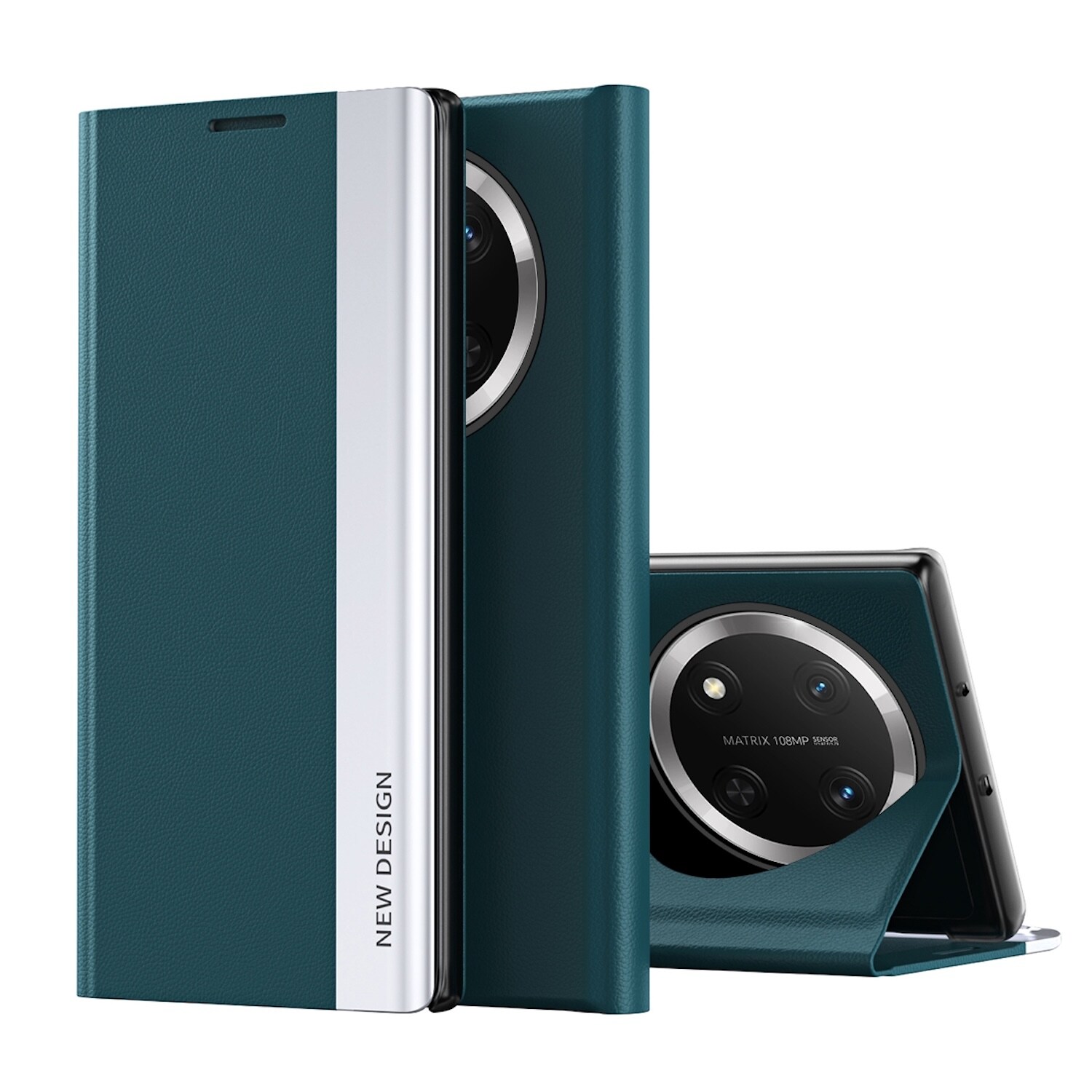 F&uuml;r Honor Magic 7 Lite / X9c Electroplated Flip Kunstleder H&uuml;lle Gr&uuml;n 