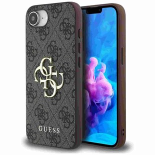 Guess Apple iPhone 16e 4G Big Logo Schutzhülle Case Etui Braun 