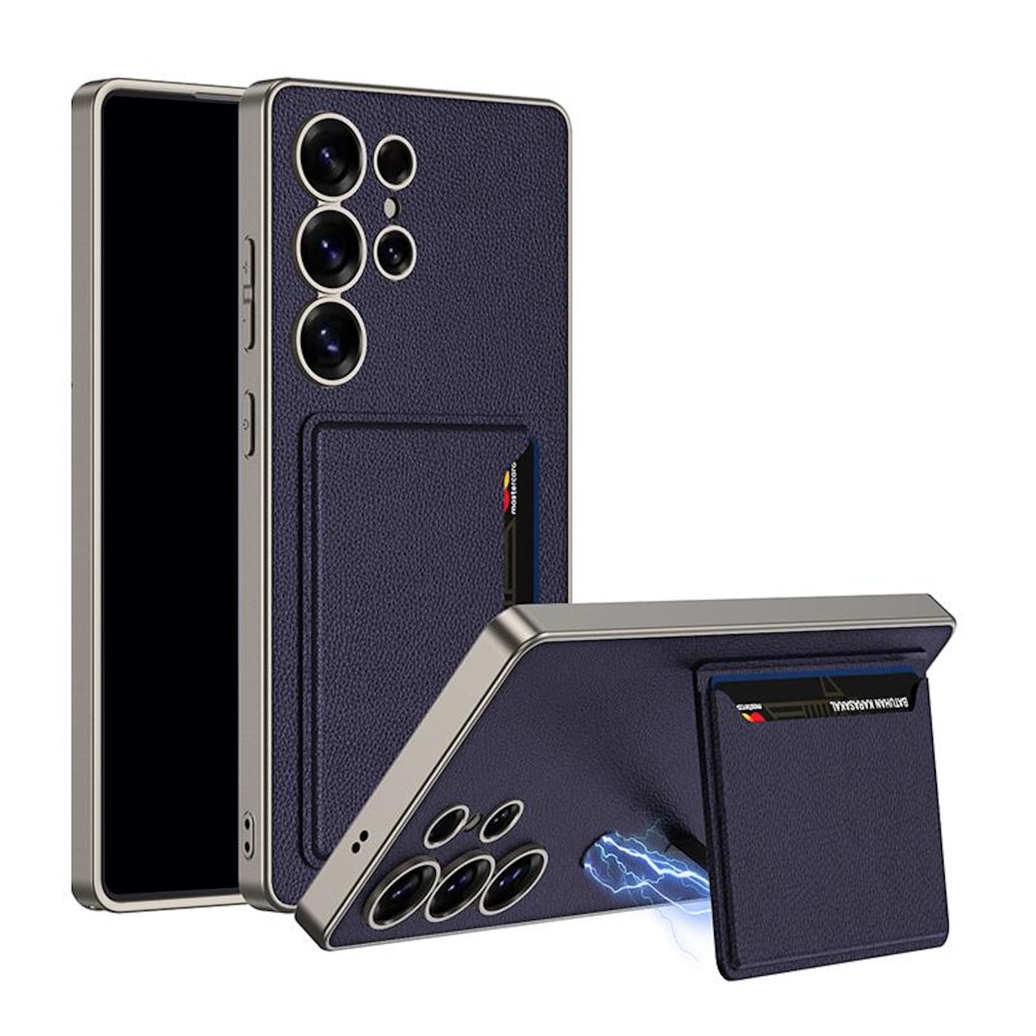 F&uuml;r Samsung Galaxy S25 Ultra GKK Kunstleder H&uuml;lle Kartenf&auml;chern Lila 