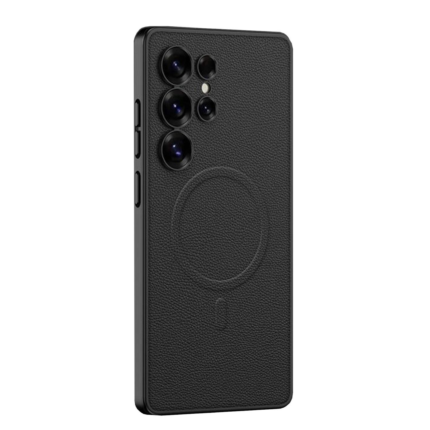 F&uuml;r Samsung Galaxy S25 Ultra GKK MagSafe Kunstleder H&uuml;lle Case Schwarz 