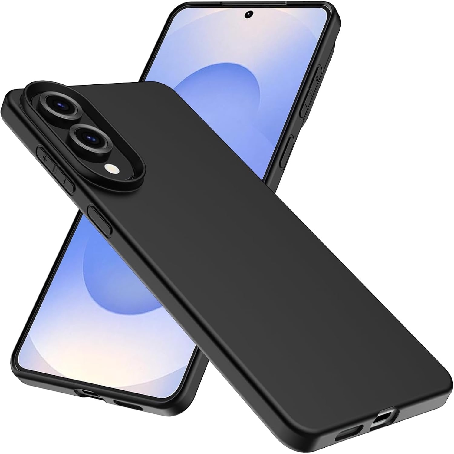 F&uuml;r Samsung Galaxy S25 Edge 5G Silikon TPU Schutz H&uuml;lle Cover Schwarz 