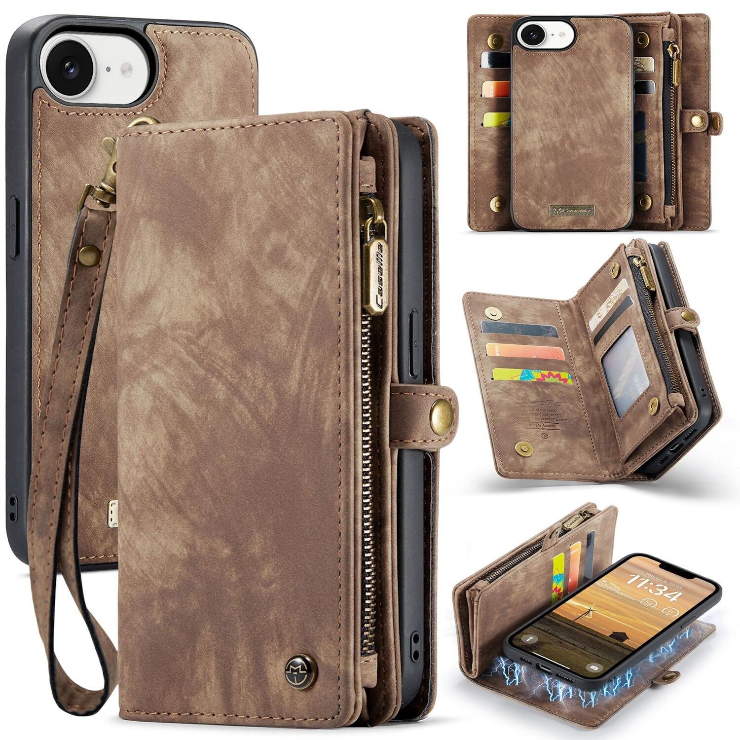 Handyhülle Klapptasche für Apple iPhone 17e / 16e Kunstleder Multifunktion