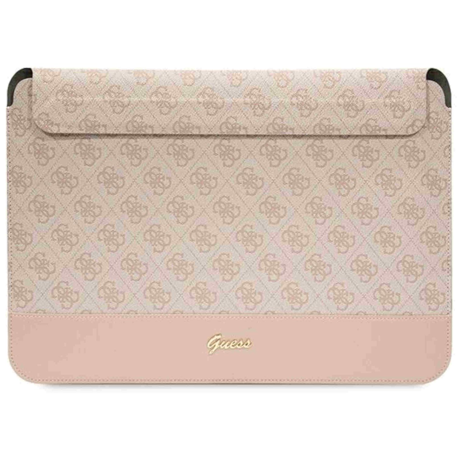 Guess Stripe Metal Logo Universelle Notebook Schutztasche Rosa 
