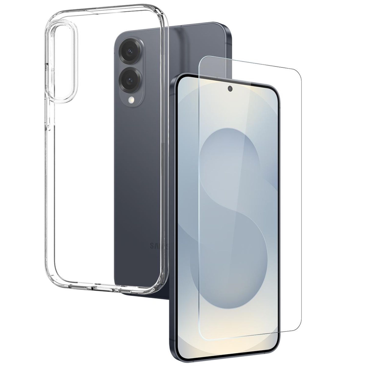 F&uuml;r Samsung Galaxy S25 Edge 5G Silikon TPU H&uuml;lle Transparent + 9H Glas 