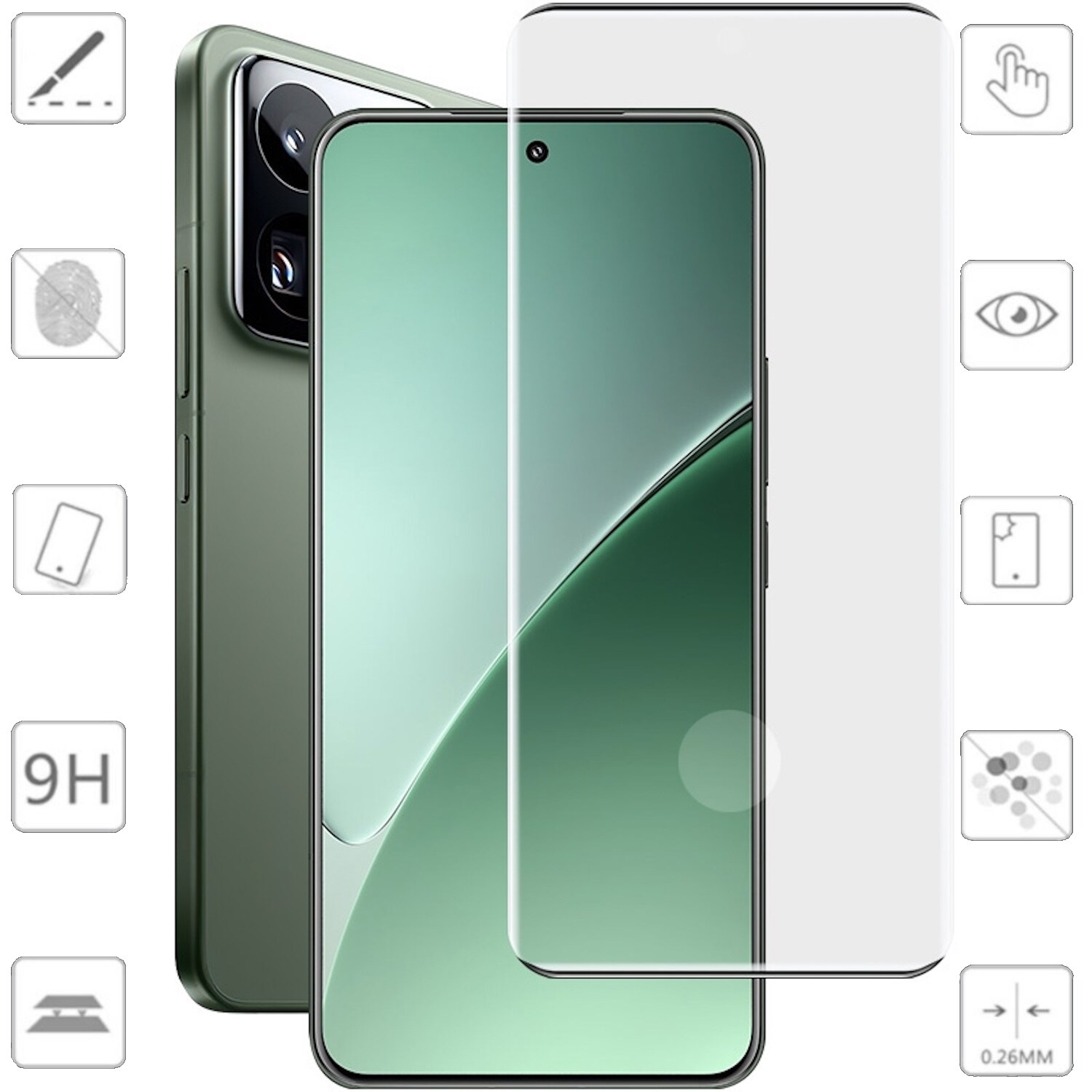 F&uuml;r Xiaomi 15 Pro / 15 Ultra 1x 4D Full Curved Hart Glas Folie Schutz 