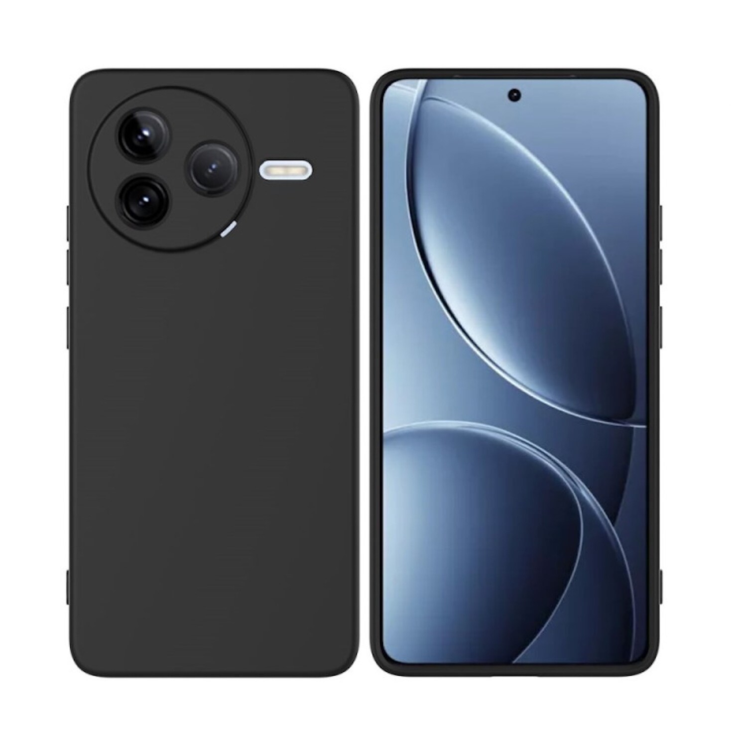 F&uuml;r Xiaomi Poco F7 Pro Silikon TPU Schutz H&uuml;lle Cover Flexibel Schwarz 