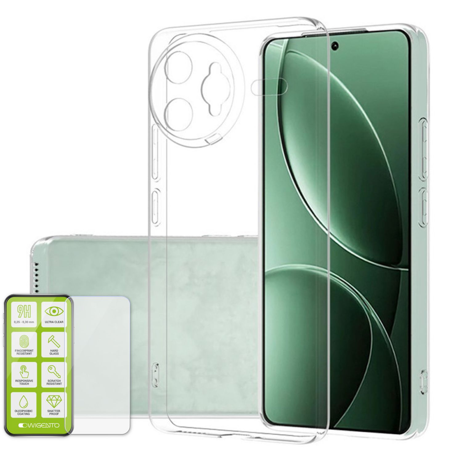 F&uuml;r Xiaomi Poco F7 Ultra Silikon TPU H&uuml;lle Transparent + H9 Hart Glas 