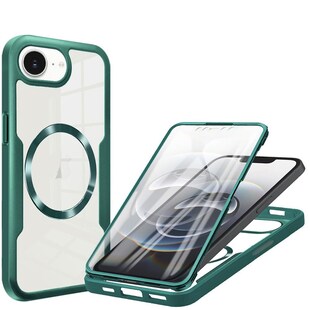 Für Apple iPhone 16e Full Body 360 Grad Acrylic Hybrid TPU Hülle Grün 