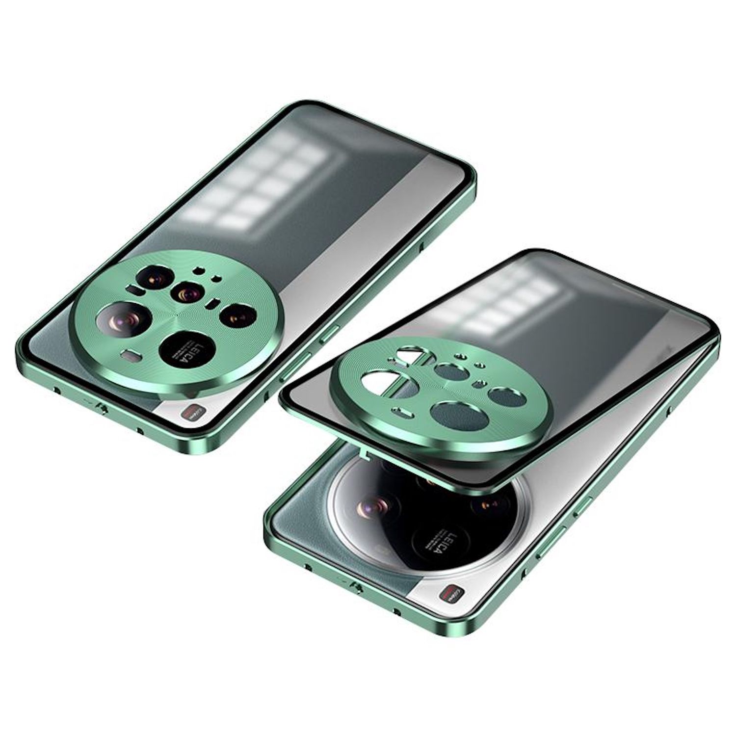 F&uuml;r Xiaomi 15 Ultra Snap Verschluss Metall Rahmen Mattierte H&uuml;lle Gr&uuml;n 