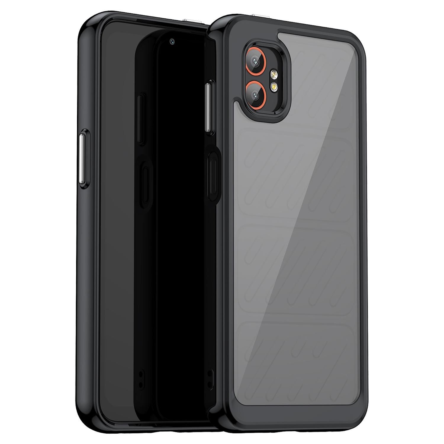 F&uuml;r Samsung Galaxy XCover 7 Pro Colorful Serie TPU Acryl H&uuml;lle Schwarz 