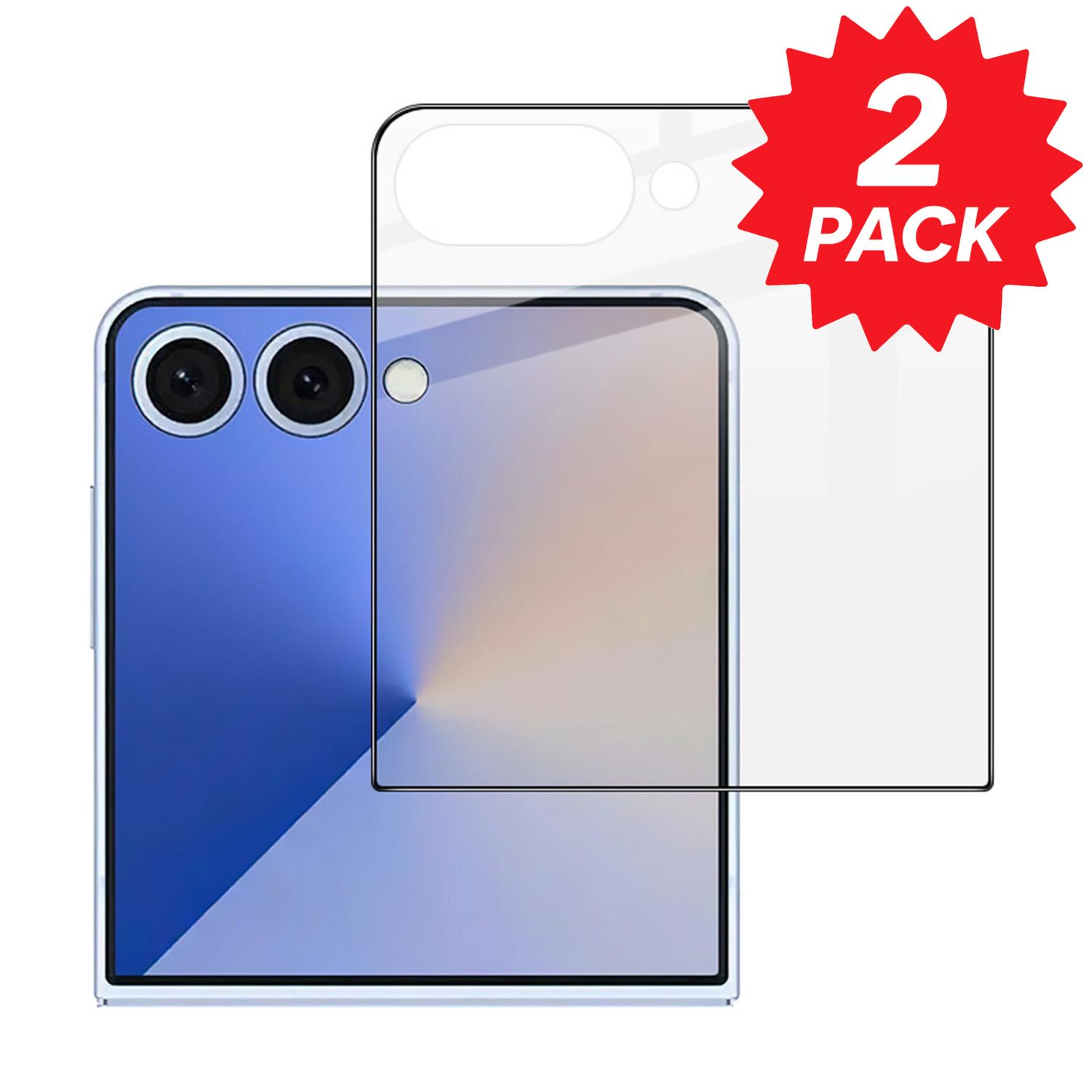 F&uuml;r Samsung Galaxy Z Flip7 5G 2x Back Screen 3D Full Schutz Hart Glas 