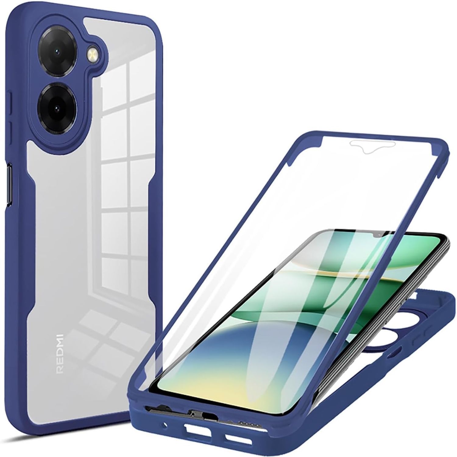 F&uuml;r Xiaomi Redmi A5 4G Full Body 360 Acrylic Hybrid TPU H&uuml;lle D- Blau 
