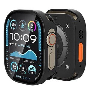 Für Apple Watch Ultra 2 / 1 49mm Aluminium Hülle + Hart Glas Schwarz 