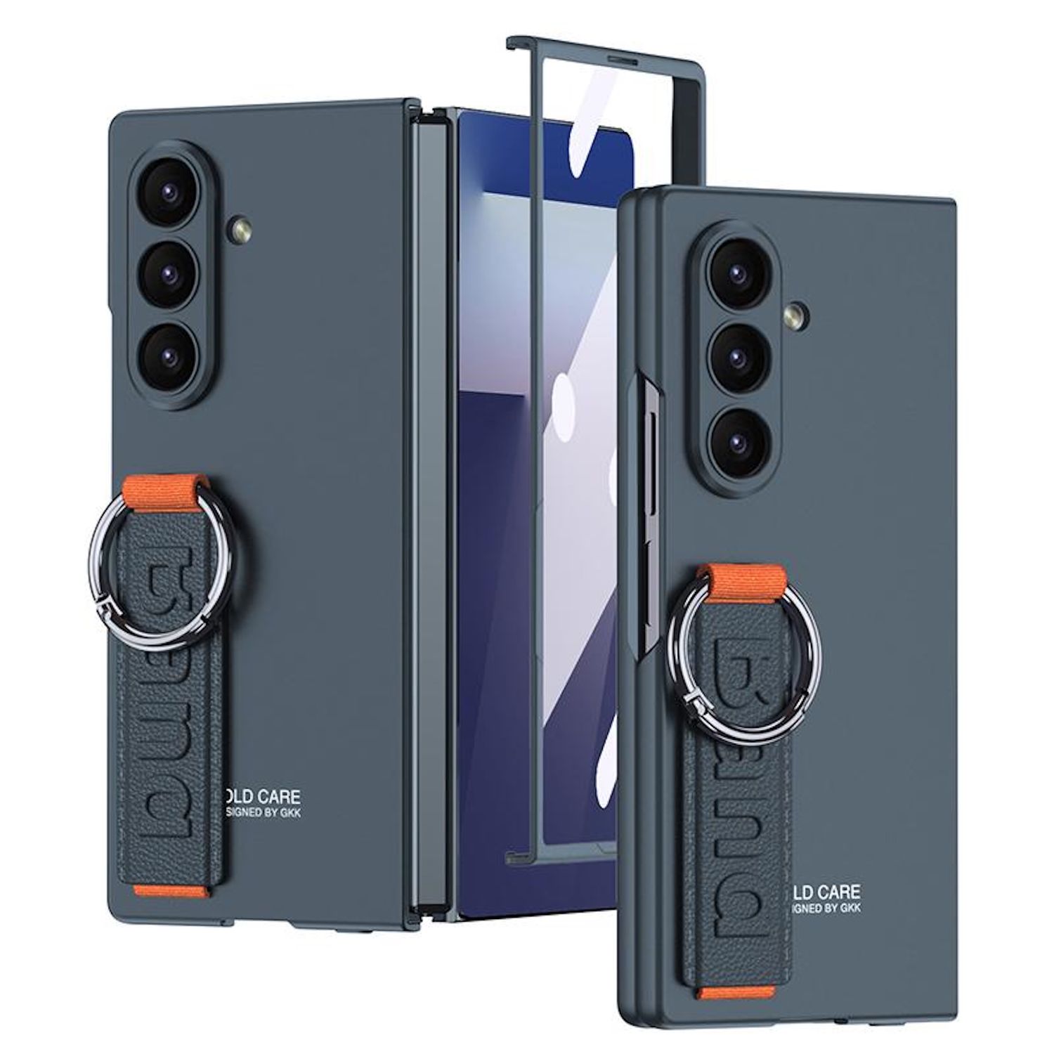 F&uuml;r Samsung Galaxy Z Fold7 5G Displayschutz Halter Band H&uuml;lle Blau 