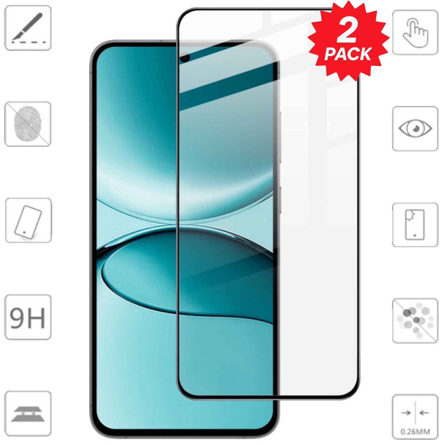 F&uuml;r Samsung Galaxy S25 FE 2x 3D Premium Full 9H 0,3mm Hart Glas Folie 
