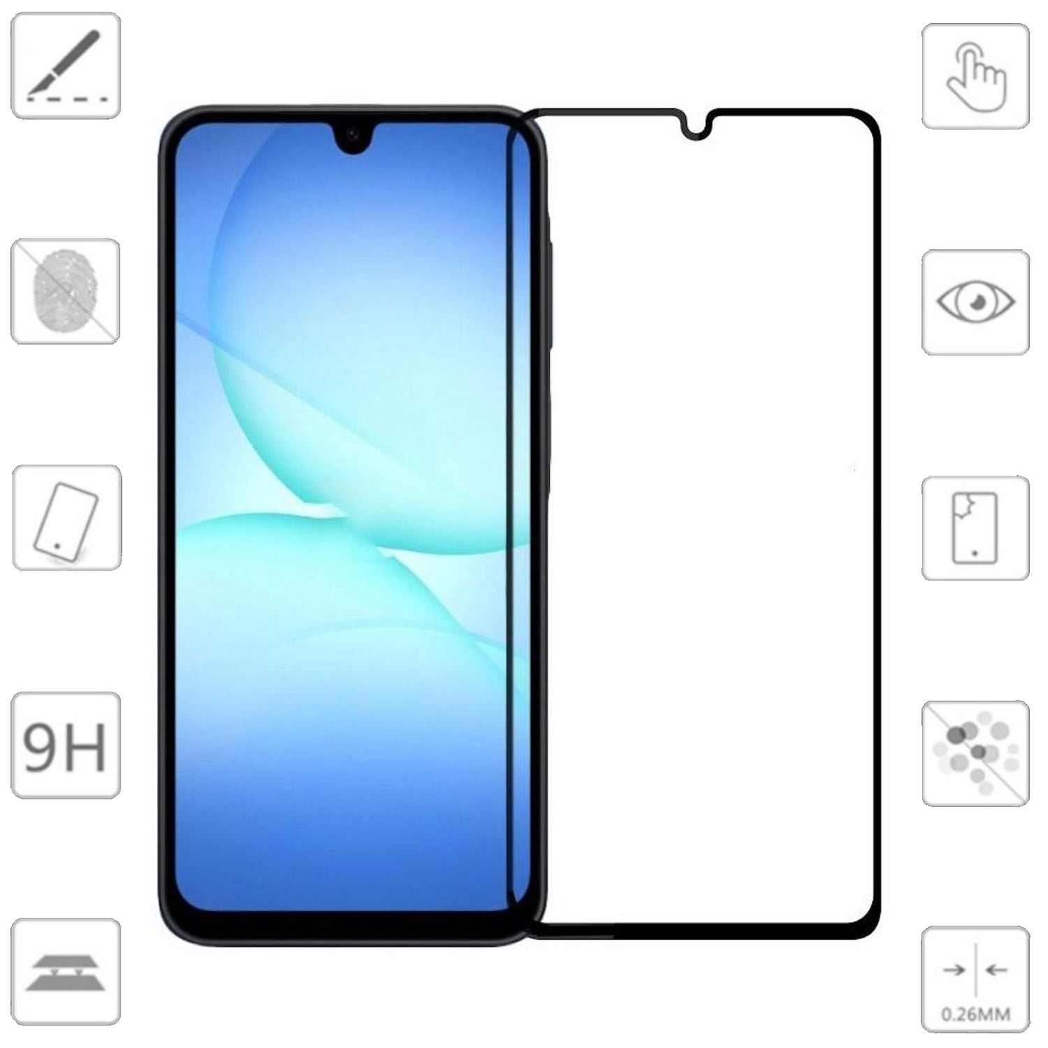 F&uuml;r Samsung Galaxy A17 5G / 4G 1x 3D Premium Full 9H 0,3mm Hart Glas 