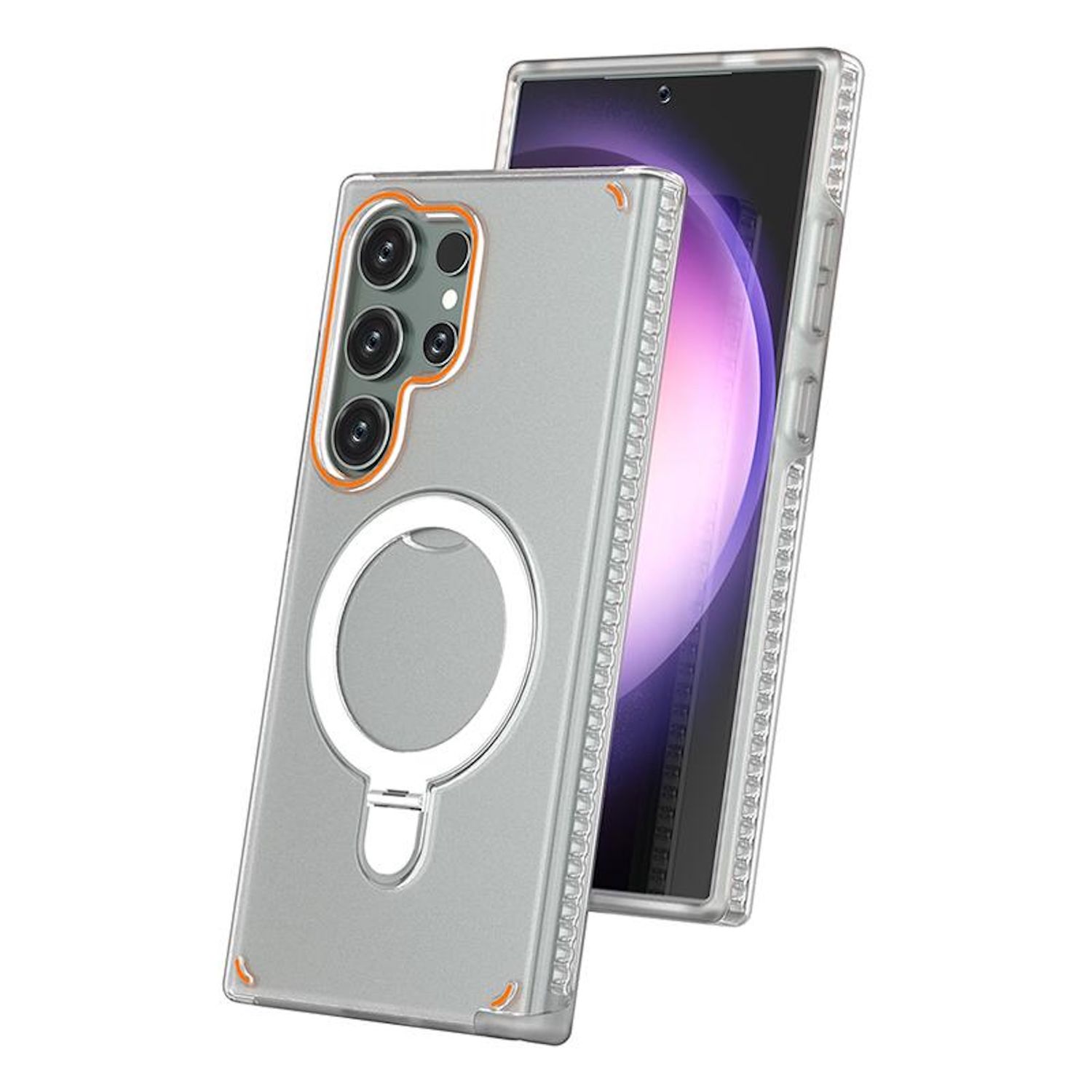 F&uuml;r Samsung Galaxy S25 Ultra 5G MagSafe Ringhalter H&uuml;lle Transparent 